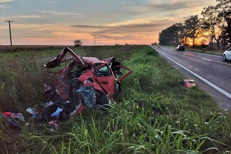 Una familia concordiense protagonizó un accidente en la ruta 18