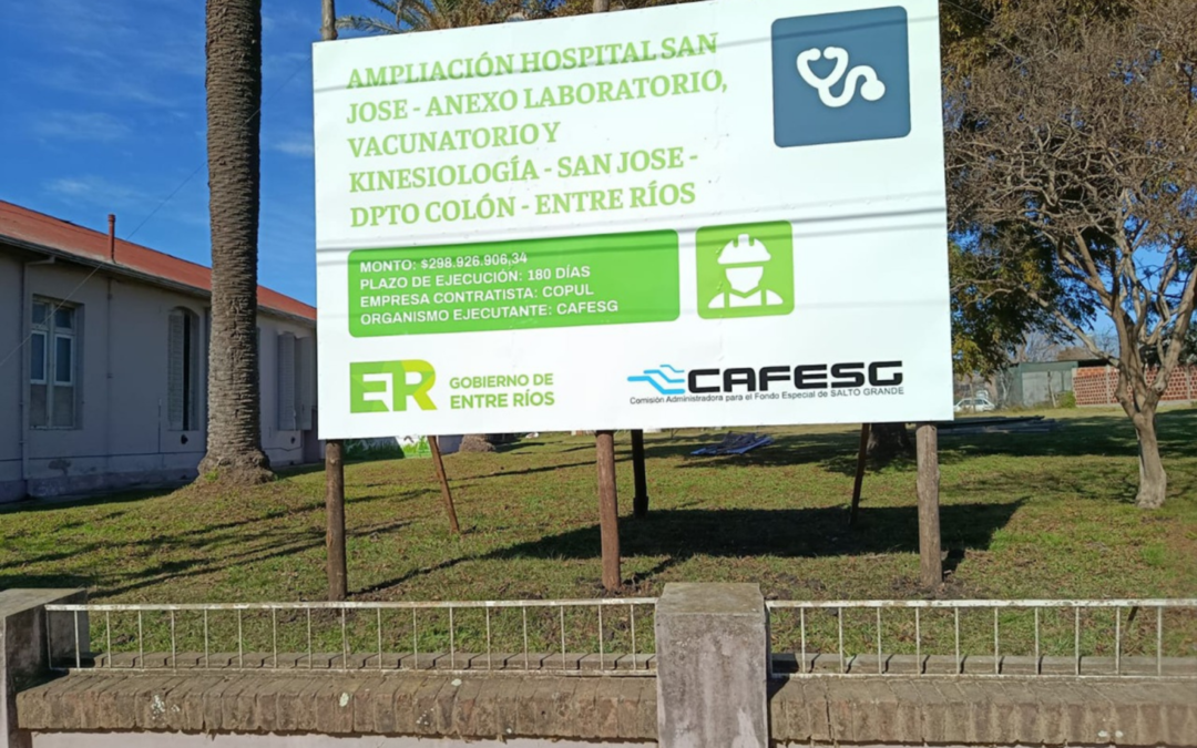 La CAFESG inició obras en salud y educación en los departamentos Federación y Colón