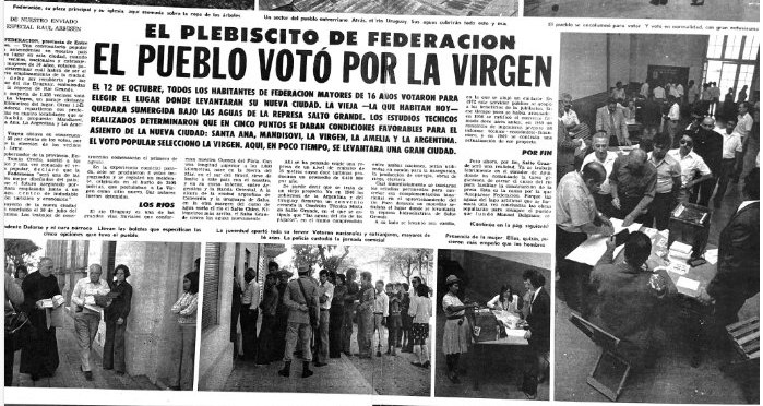 12 de octubre de 1974; A 51 AÑOS DEL DÍA EN EL QUE ELPUEBLO DE FEDERACIÓN ELIGIÓ POR VOTO POPULAR EL LUGAR DE CONSTRUCCIÓN DE SU CIUDAD
