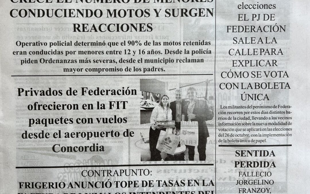 TAPA DE EL FEDERAENSE DEL VIERNES 3 DE OCTUBRE DE 2025