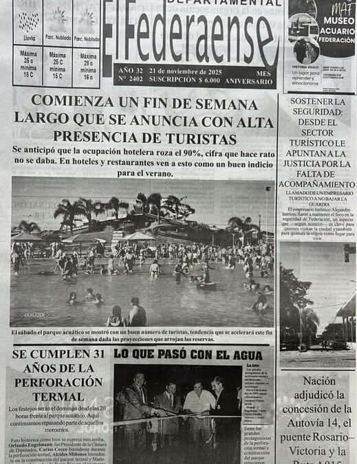 Tapa de El Federaense del 21 de noviembre de 2026