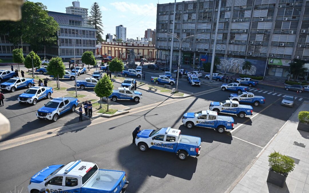 El Gobierno provincial entregó 48 patrulleros para reforzar la seguridad entrerriana