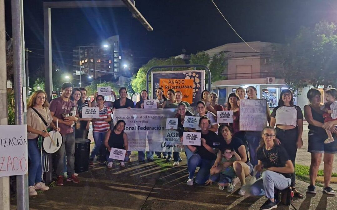 Convocadas por AGMER, se manifestó en Chajarí en contra de la reforma laboral