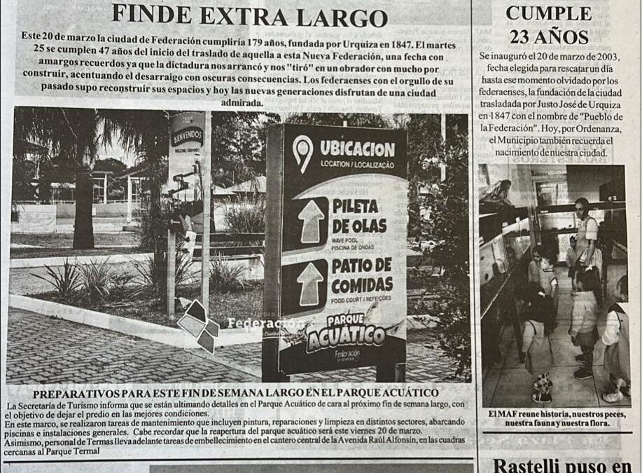 Tapa de El Federaense de este viernes 20 de marzo de 2026