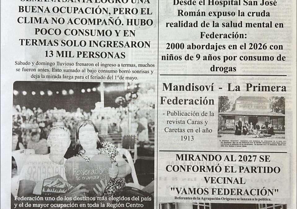 Tapa de El Federaense del viernes 10 de abril de 2026