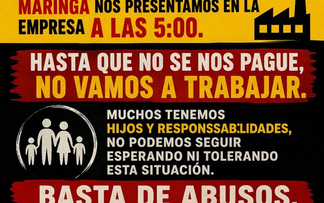 #URGENTE Preocupación en la masa obrera de Maringa Madera por sueldos adeudados.
