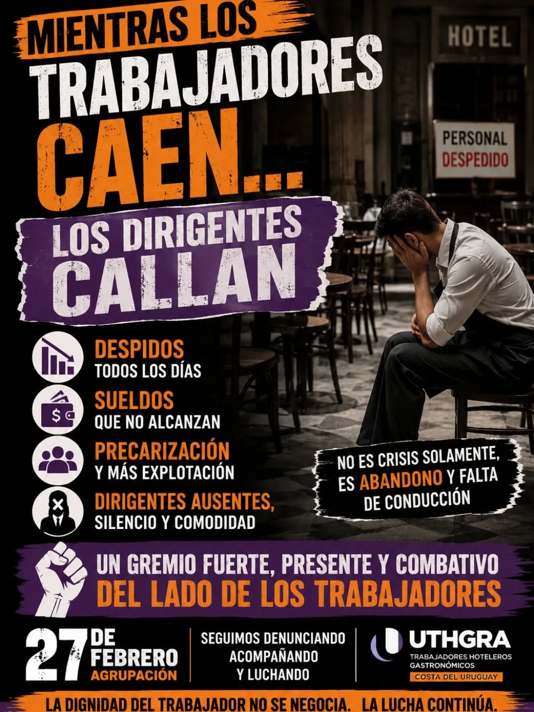CRÍTICAS AL GREMIO DE GASTRONÓMICOS ANTE EL PRESENTE DE LOS TRABAJADORES