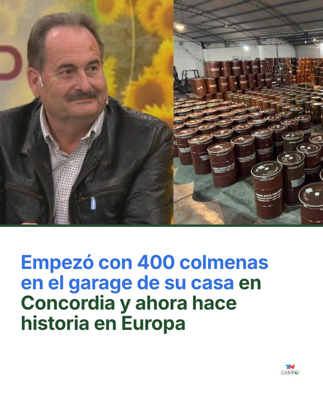 DE CONCORDIA A EUROPA: Empezó con 400 colmenas en el garage de su casa y su miel fue el primer envío argentino a Europa con arancel 0