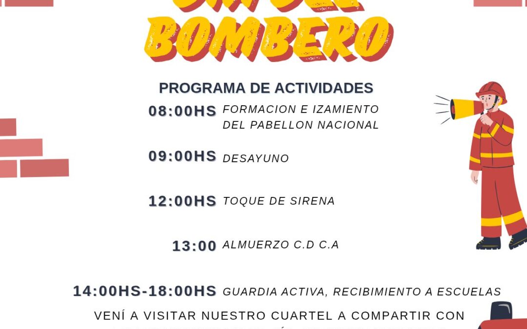 EN EL DÍA DEL BOMBERO VOLUNTARIO INVITAN A VISITAR EL CUARTEL DE FEDERACIÓN Y CONOCER MOVILES E INSTALACIONES