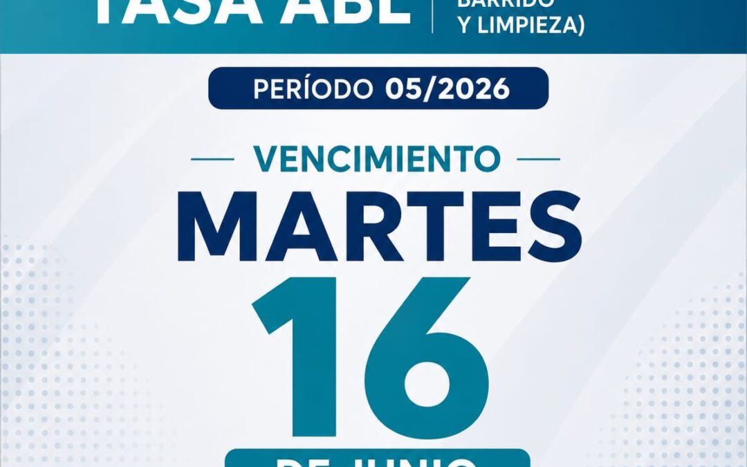MUNICIPALES: VENCIMIENTO PARA EL PAGO DE TASAS