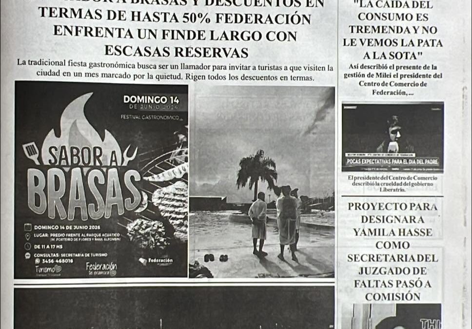 Tapa de El Federaense del viernes 12 de junio de 2026