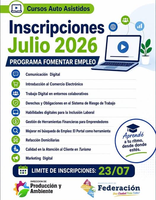 MUNICIPALES: PROGRAMA FOMENTAR EMPLEO: NUEVOS CURSOS AUTOASISTIDOS