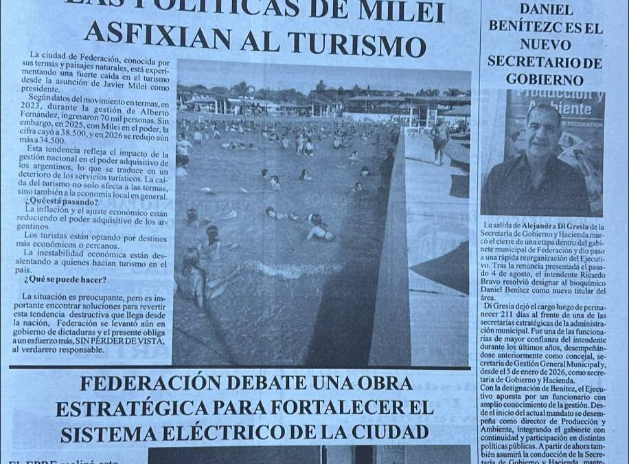Tapa de El Federaense del viernes 7 de agosto de 2026