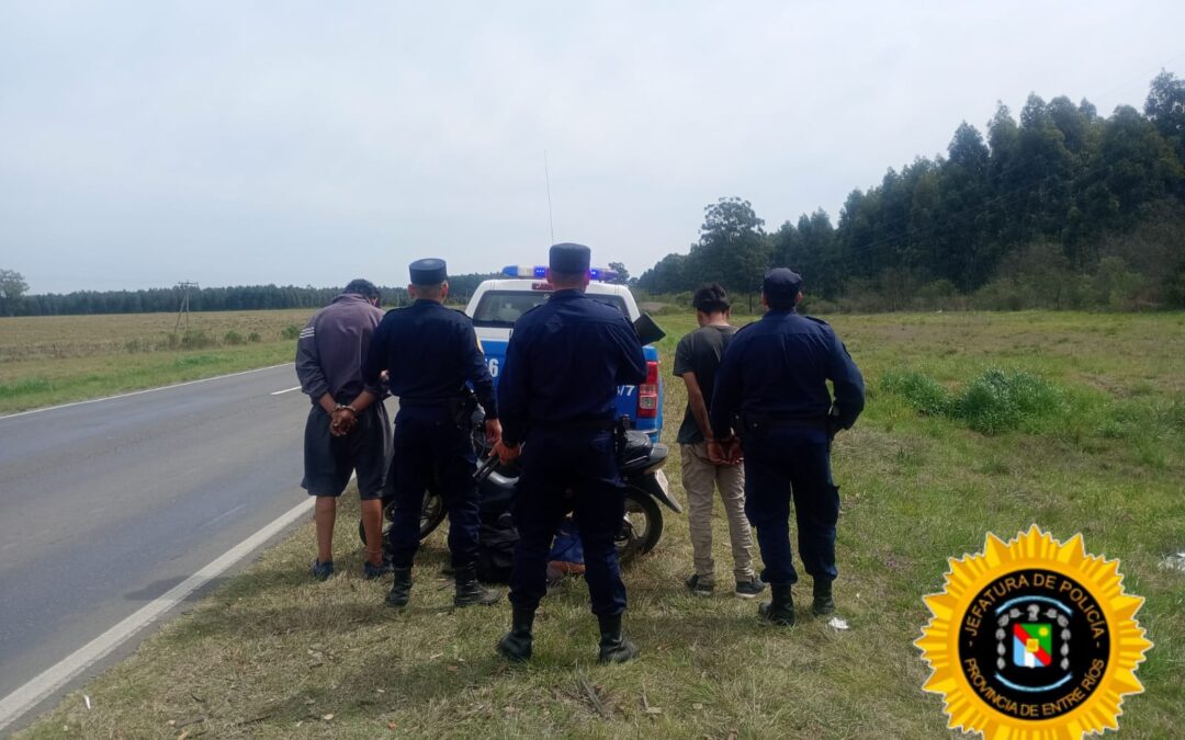LA POLICÍA INFORMÓ SOBRE LA DETENCIÓN DE LAS DOS PERSONAS QUE SUSTRAJERON UNA MOTO.