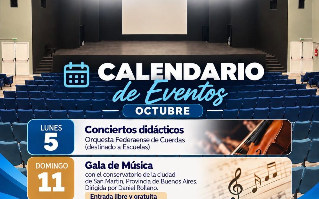 Octubre se vive con cultura, música y encuentros en Federación